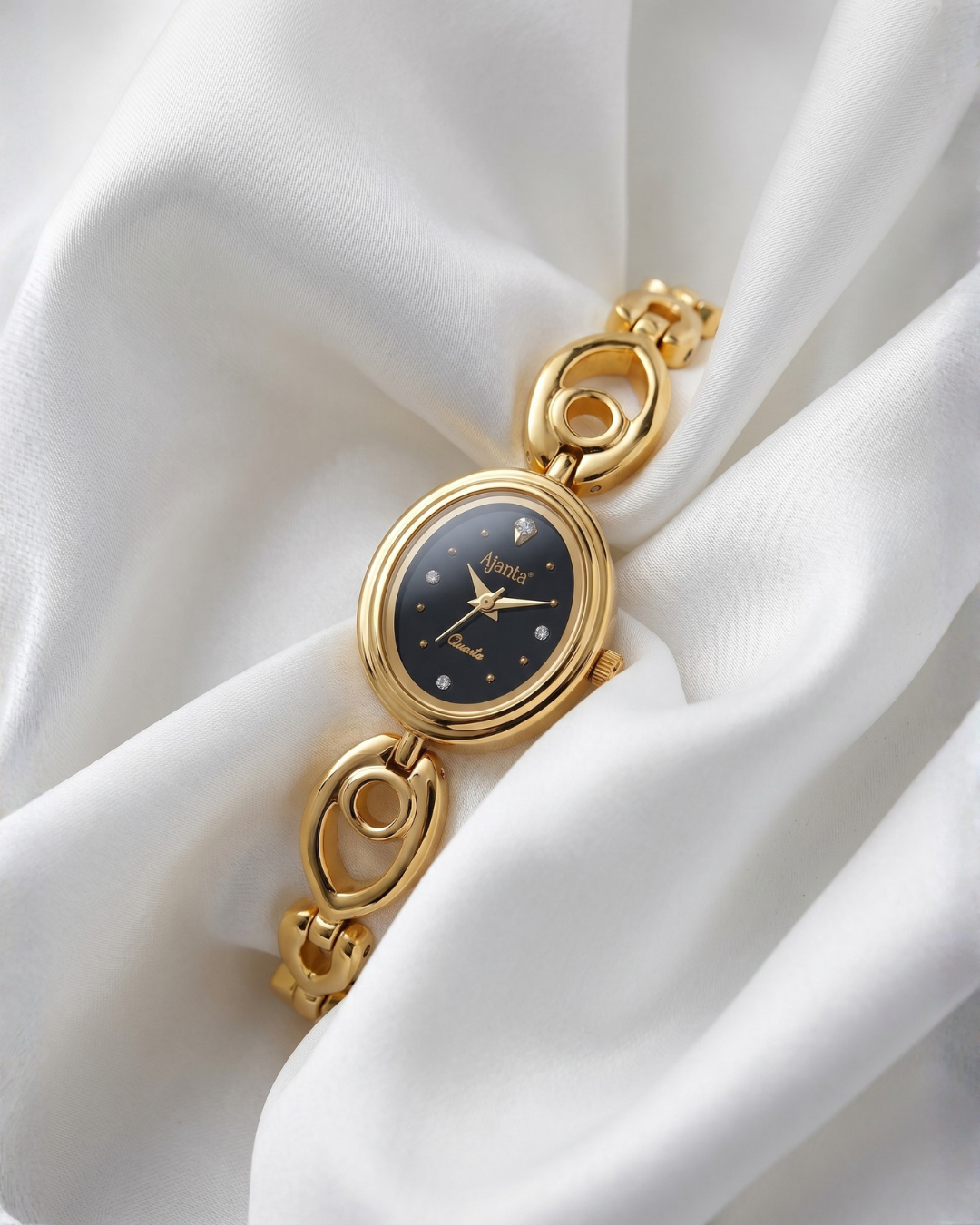Oralia Black Dial Gold-Tone Bracelet